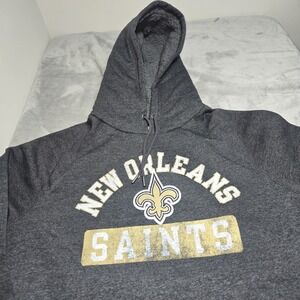 NWOT Men's 2XL NFL Team Apparel New Orleans Saints Gray Pullover Fleece Hoodie